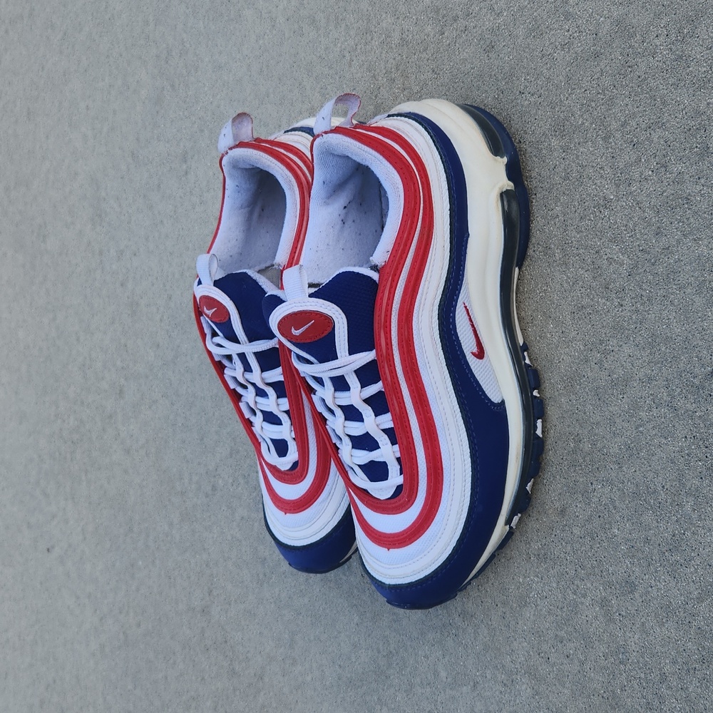 Nike Kids Sneakers Red White Navy Blue Air Max Style